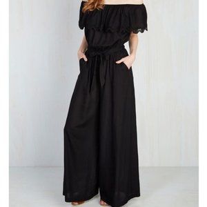 ModCloth Flirtatious Sensation Black Jumpsuit XS/S